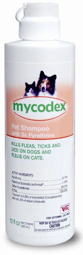 Mycodex Pet Shampoo with 3x Pyrethrins (P3), 12 oz cat climbing tree cat hammock cat steps cat grooming kit cat safety gate