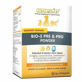 Natural Pet - Bio-3 Pre & Pro Powder 2g x 30sachets puppy starter kit puppy crate puppy collar puppy pee pad puppy food