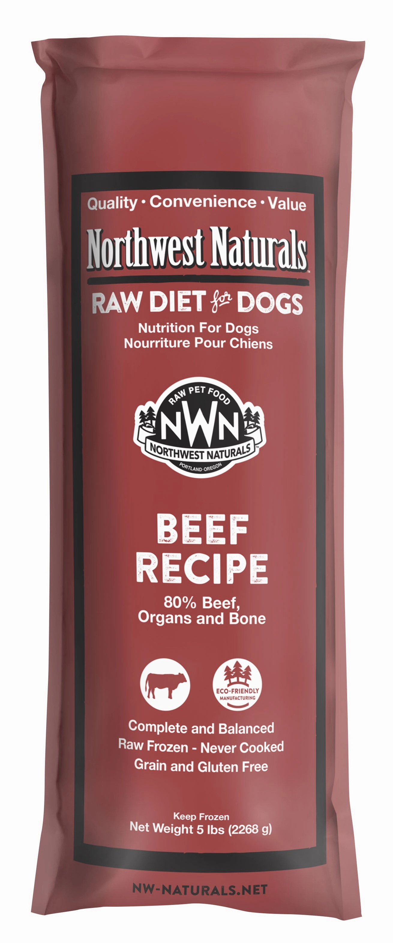 Northwest Naturals Frozen Raw Chubs - Beef - 5lb livestock health goat wellness poultry spray cattle health aid goat nutrition