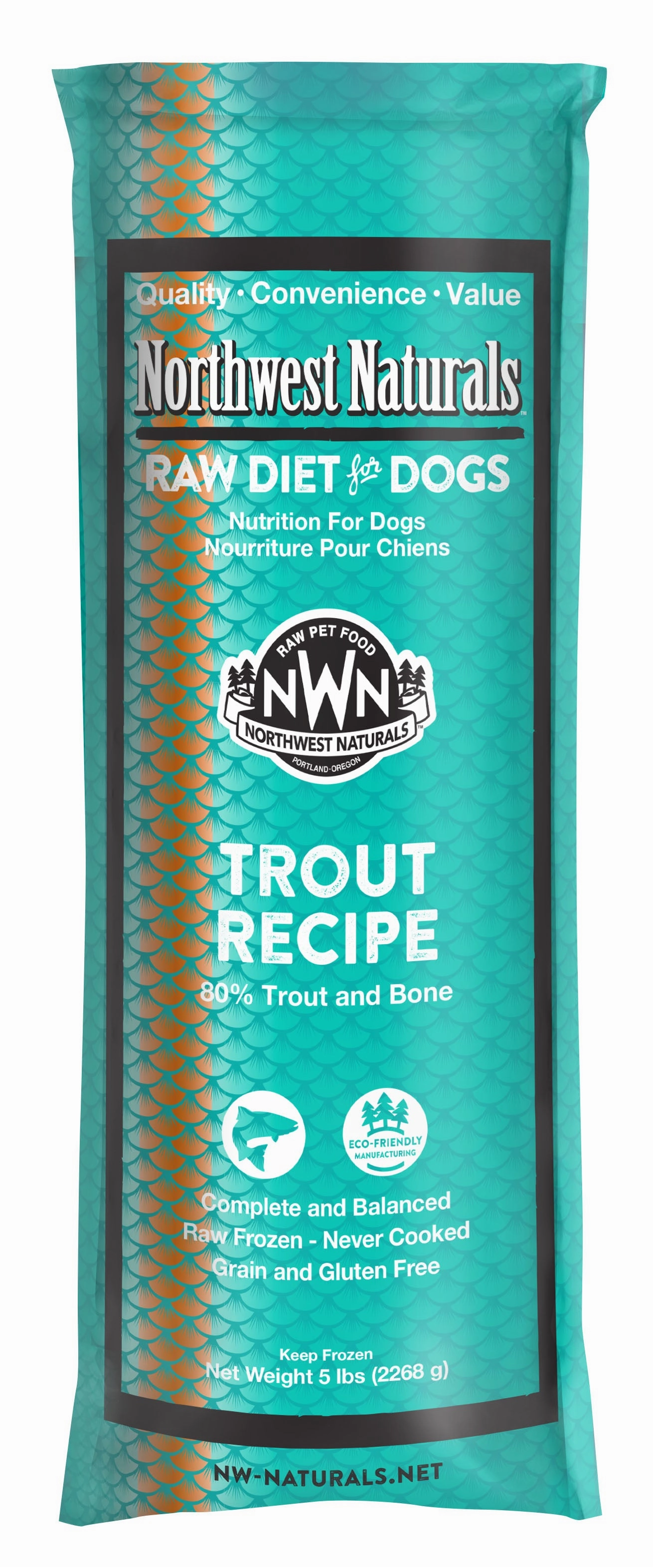 Northwest Naturals Frozen Raw Chubs - Trout - 5lb livestock health goat wellness poultry spray cattle health aid goat nutrition