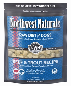 Northwest Naturals Frozen Raw Nuggets - Beef & Trout - 6lb Bag *Special Order Only* livestock health goat wellness poultry spray cattle health aid goat nutrition