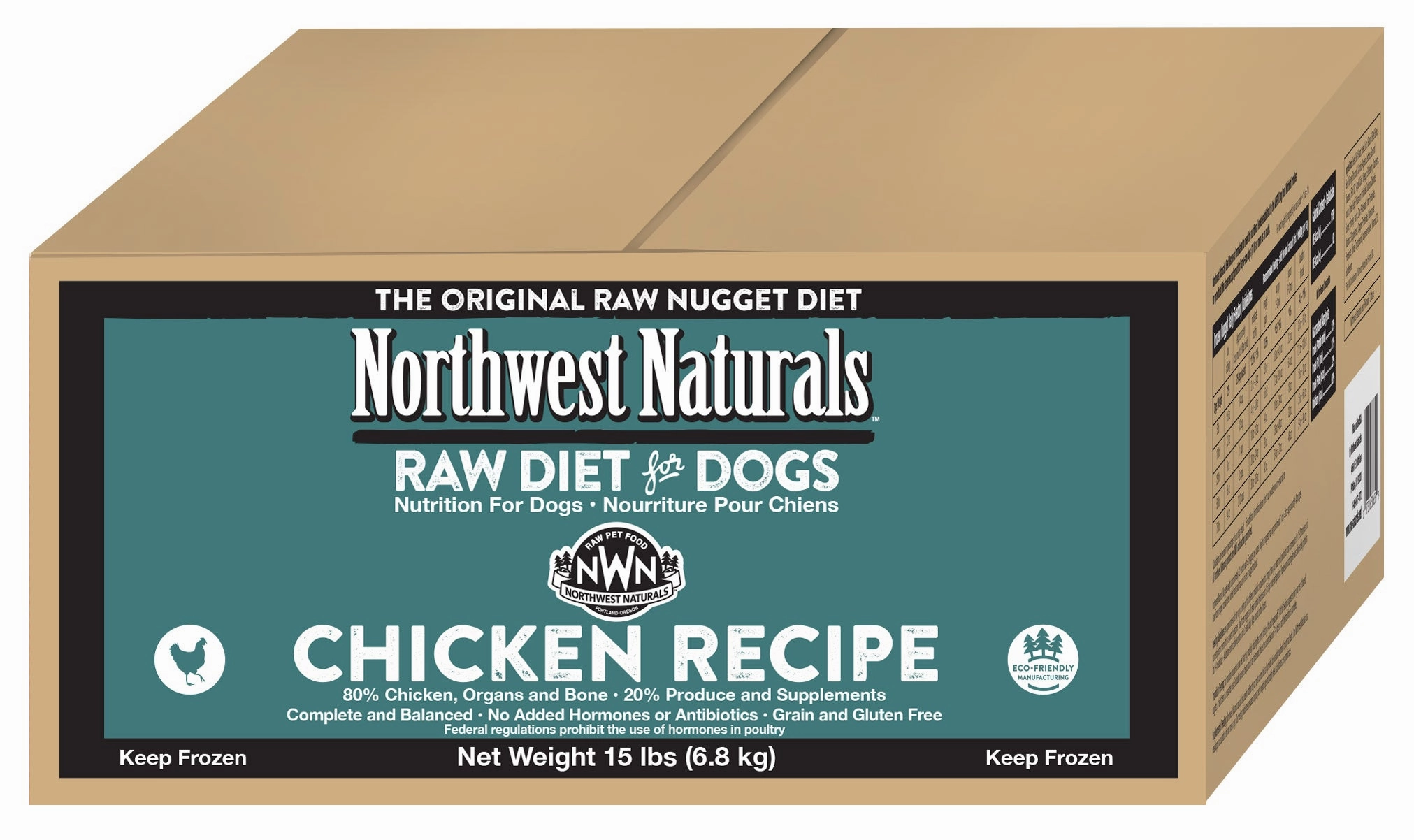 Northwest Naturals Frozen Raw Nuggets - Chicken - 15lb Box livestock health goat wellness poultry spray cattle health aid goat nutrition