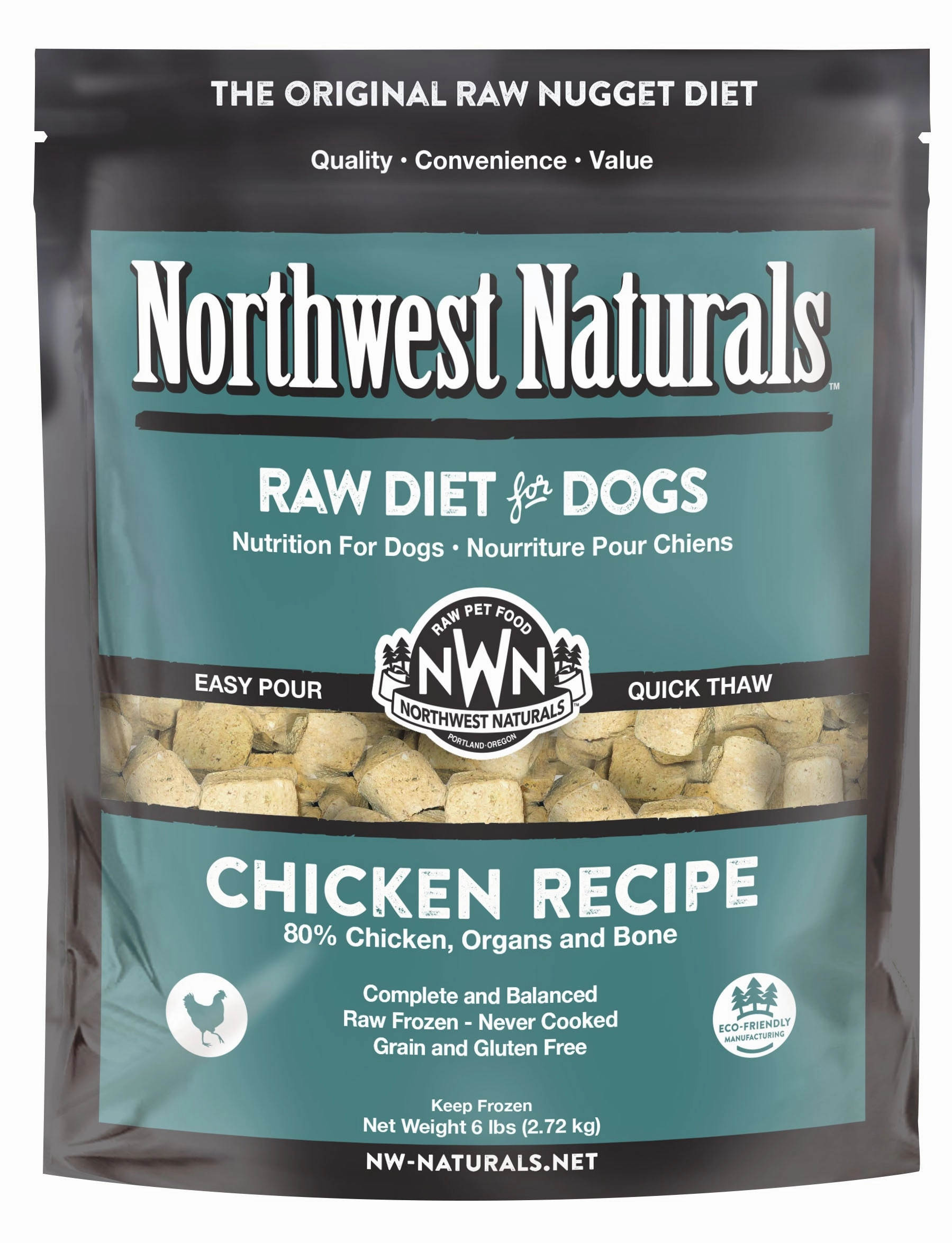 Northwest Naturals Frozen Raw Nuggets - Chicken - 6lb Bag livestock health goat wellness poultry spray cattle health aid goat nutrition