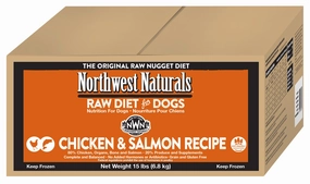 Northwest Naturals Frozen Raw Nuggets - Chicken & Salmon - 15lb Box *Special Order Only* livestock health goat wellness poultry spray cattle health aid goat nutrition