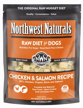 Northwest Naturals Frozen Raw Nuggets - Chicken & Salmon - 6lb Bag livestock health goat wellness poultry spray cattle health aid goat nutrition