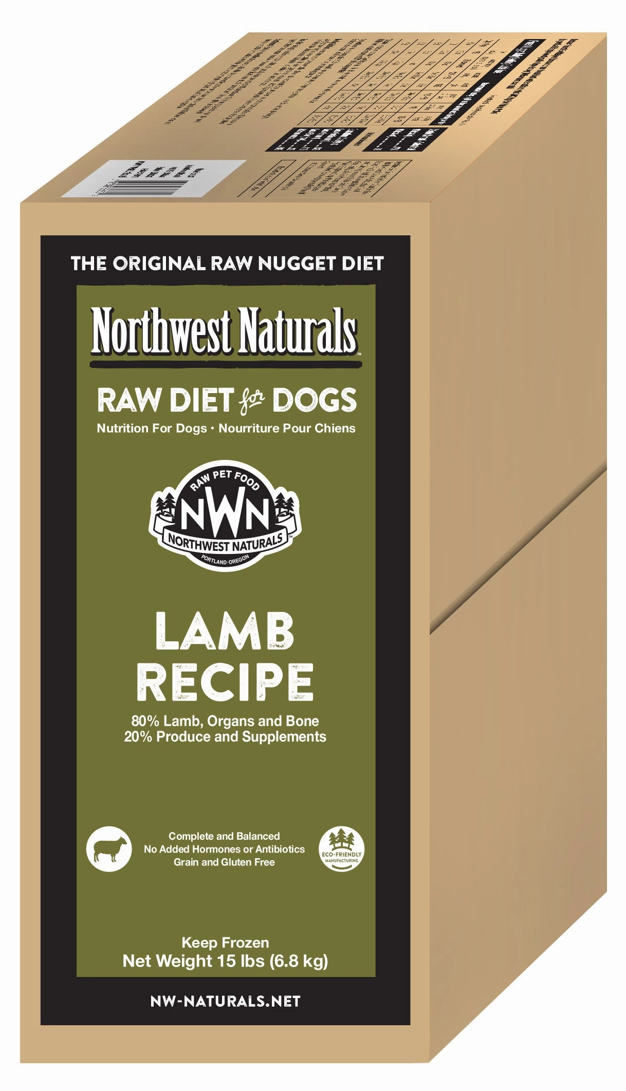 Northwest Naturals Frozen Raw Nuggets - Lamb - 15lb Box