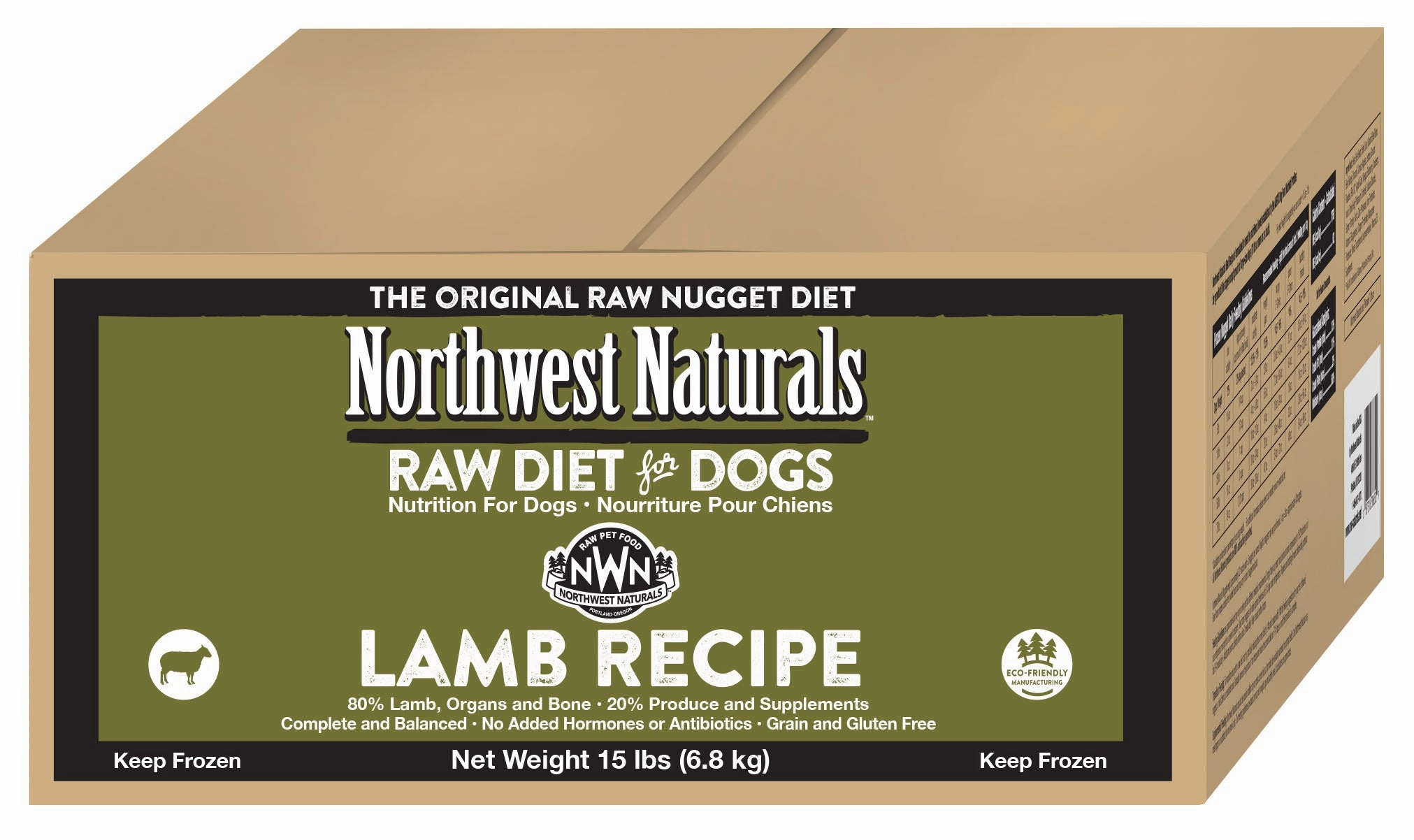 Northwest Naturals Frozen Raw Nuggets - Lamb - 15lb Box livestock health goat wellness poultry spray cattle health aid goat nutrition