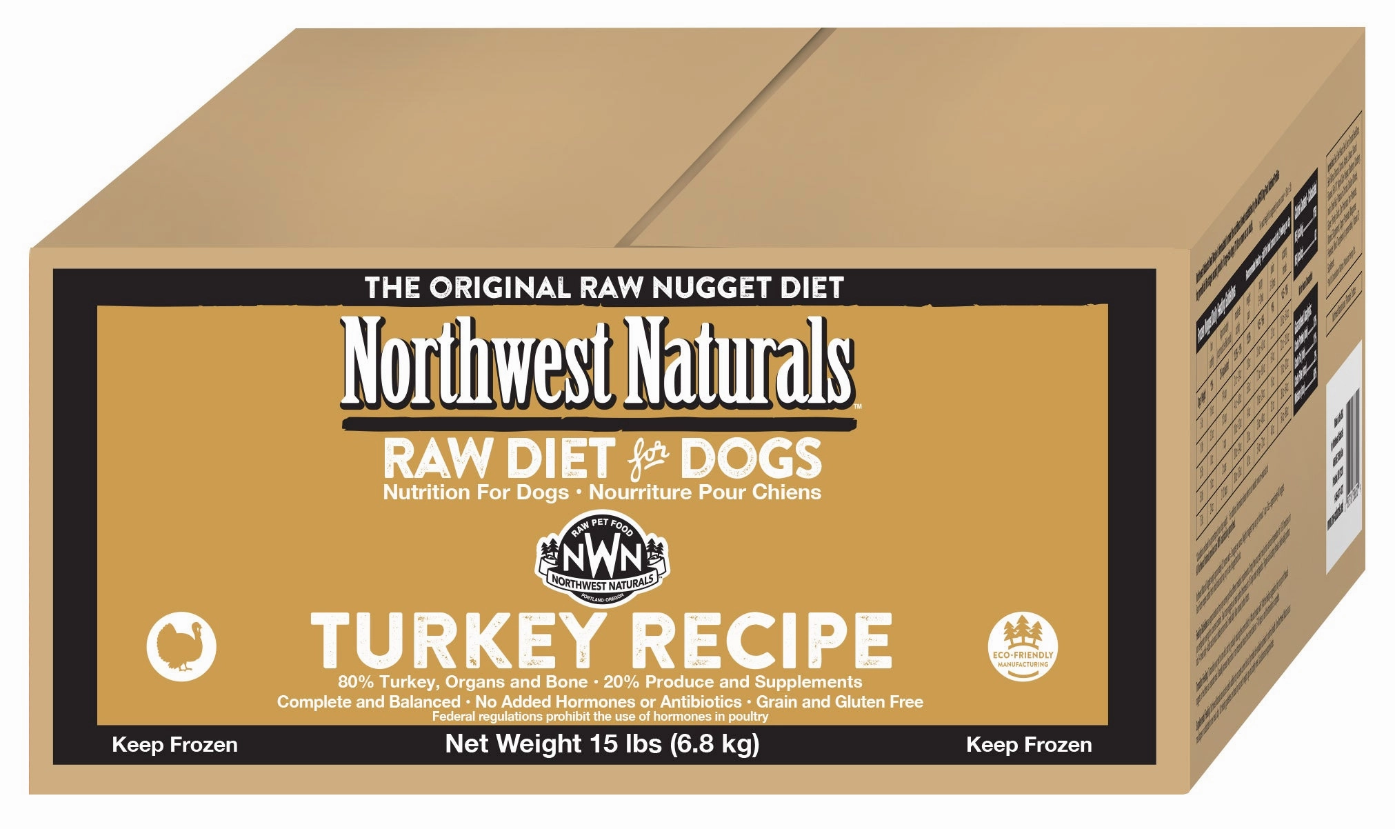 Northwest Naturals Frozen Raw Nuggets - Turkey - 15lb Box livestock health goat wellness poultry spray cattle health aid goat nutrition