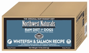 Northwest Naturals Frozen Raw Nuggets - Whitefish & Salmon - 15lb Box livestock health goat wellness poultry spray cattle health aid goat nutrition
