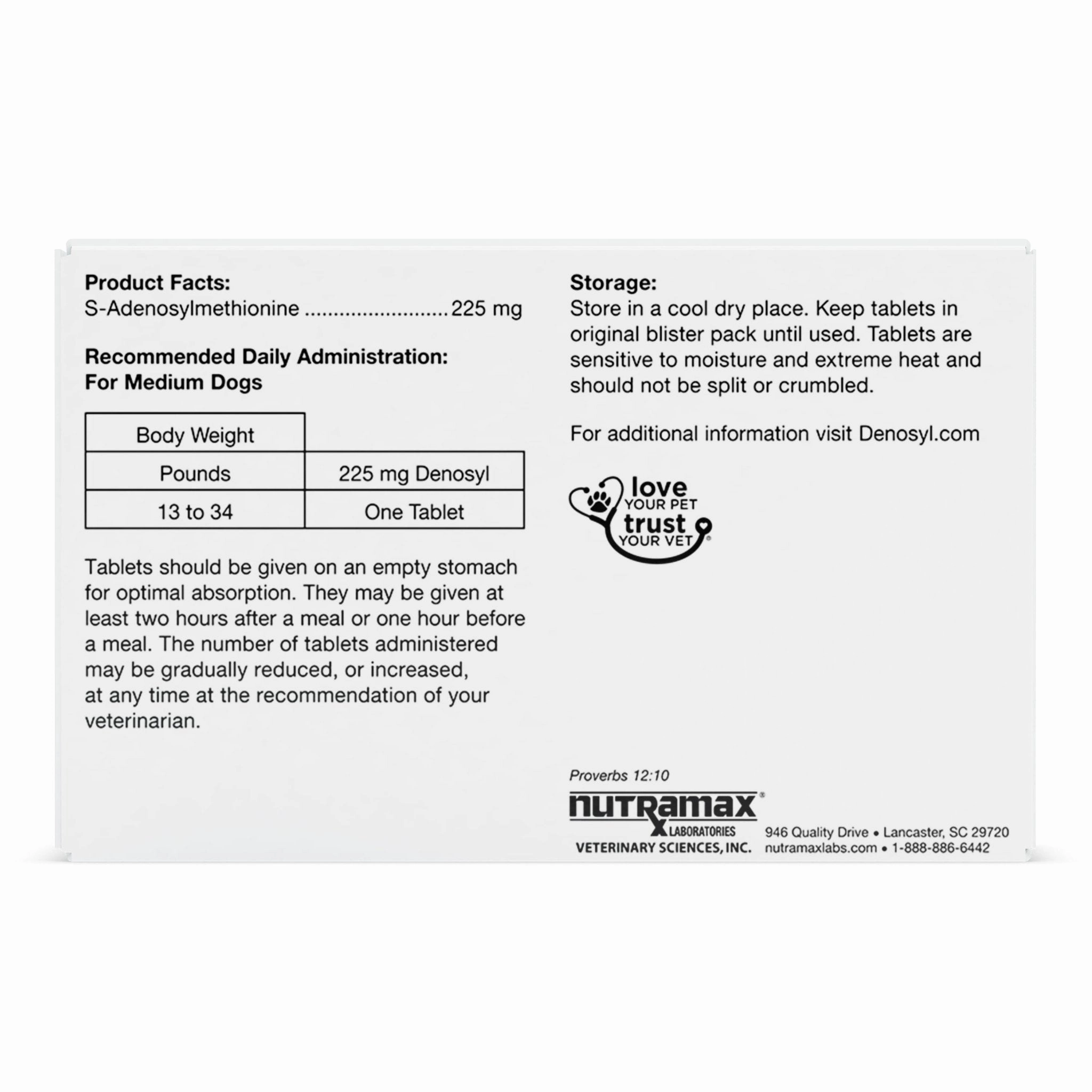Nutramax Denosyl Liver and Brain Health Supplement