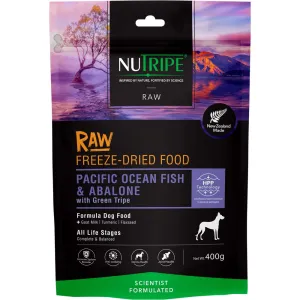 Nutripe Raw Pacific Ocean Fish & Abalone With Green Tripe Grain-Free Freeze-Dried Raw Dog Food 400g dog supplies dog food toys accessories dog bed