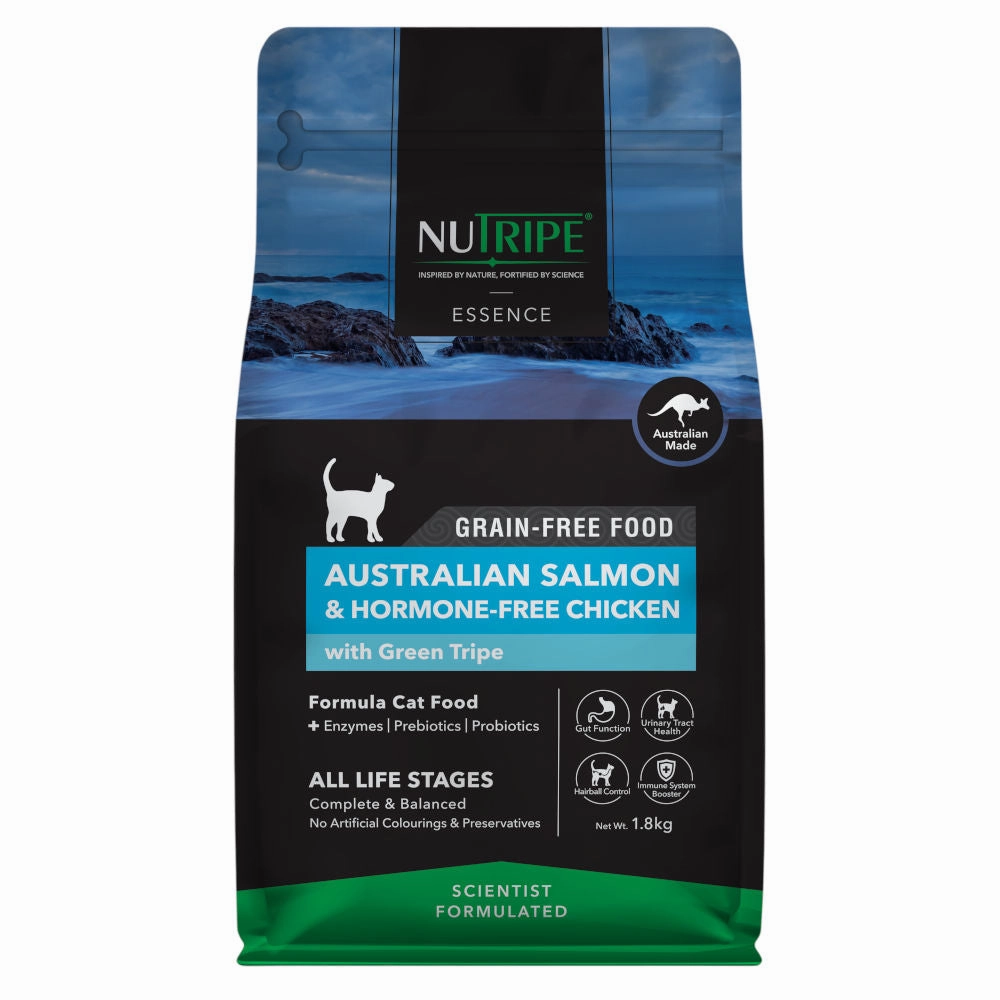 Nutripe Essence Australian Salmon & Chicken with Green Tripe Grain-Free Dry Cat Food kitten food wet kitten food kitten milk kitten treats grain free kitten food