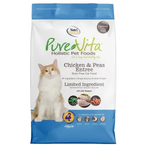 Nutrisource Pure Vita Grain Free Chicken & Peas Entree Dry Cat Food cat treats toys for cats cat hair remover cat cleaning supplies cat food bowl