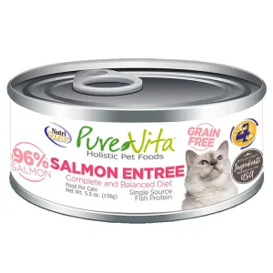 Nutrisource Pure Vita Grain Free Salmon Entree Canned Cat Food cat treats toys for cats cat hair remover cat cleaning supplies cat food bowl