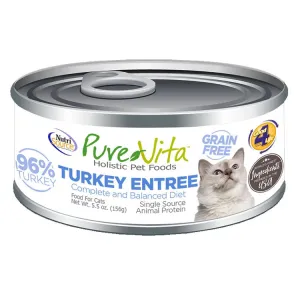 Nutrisource Pure Vita Grain Free Turkey Entree Canned Cat Food cat supplies cat house cat tree cat feeder cat collar