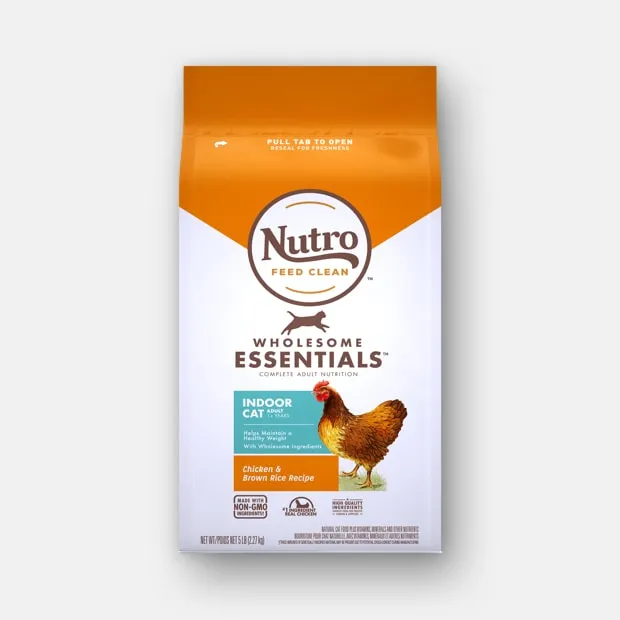Nutro Wholesome Essentials Adult Indoor Formula with Chicken and Brown Rice Recipe Dry Cat Food cat treats toys for cats cat hair remover cat cleaning supplies cat food bowl