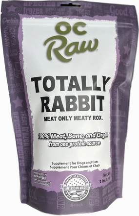 OC Raw Frozen Dog & Cat Food Meaty Rox - Totally Rabbit 2lb Bag livestock health goat wellness poultry spray cattle health aid goat nutrition