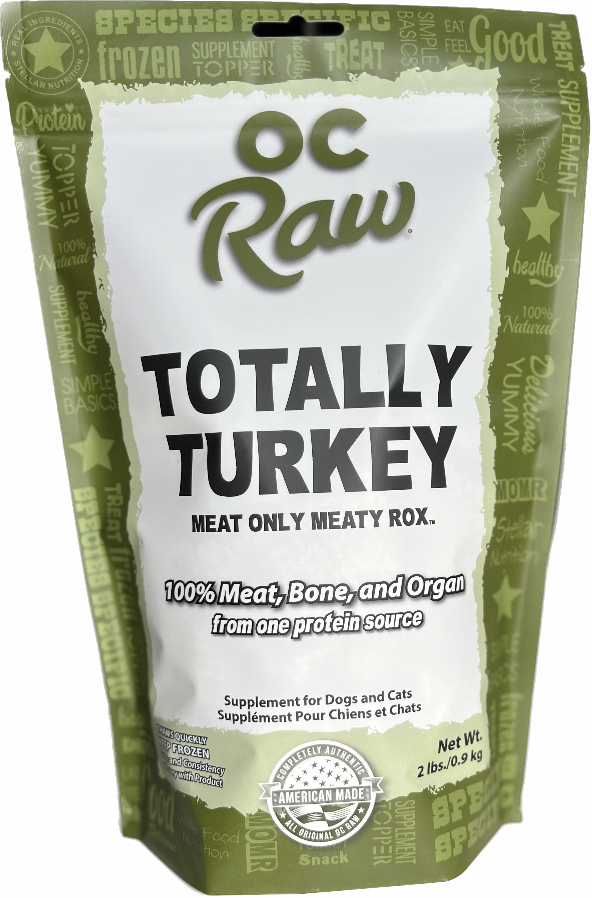 OC Raw Frozen Dog & Cat Food Meaty Rox - Totally Turkey 2lb Bag livestock health goat wellness poultry spray cattle health aid goat nutrition