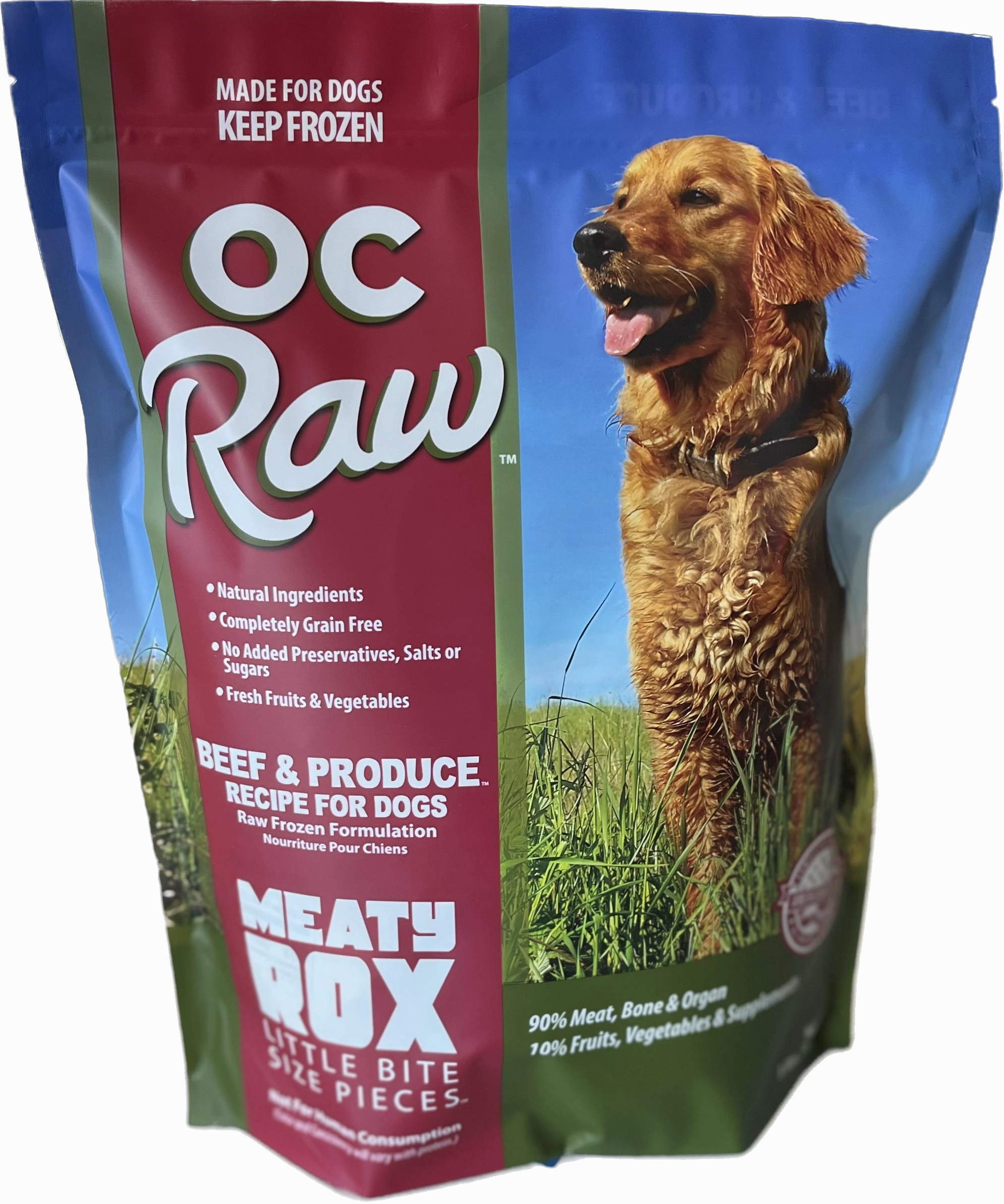 OC Raw Frozen Dog Food Meaty Rox - Beef & Produce livestock health goat wellness poultry spray cattle health aid goat nutrition