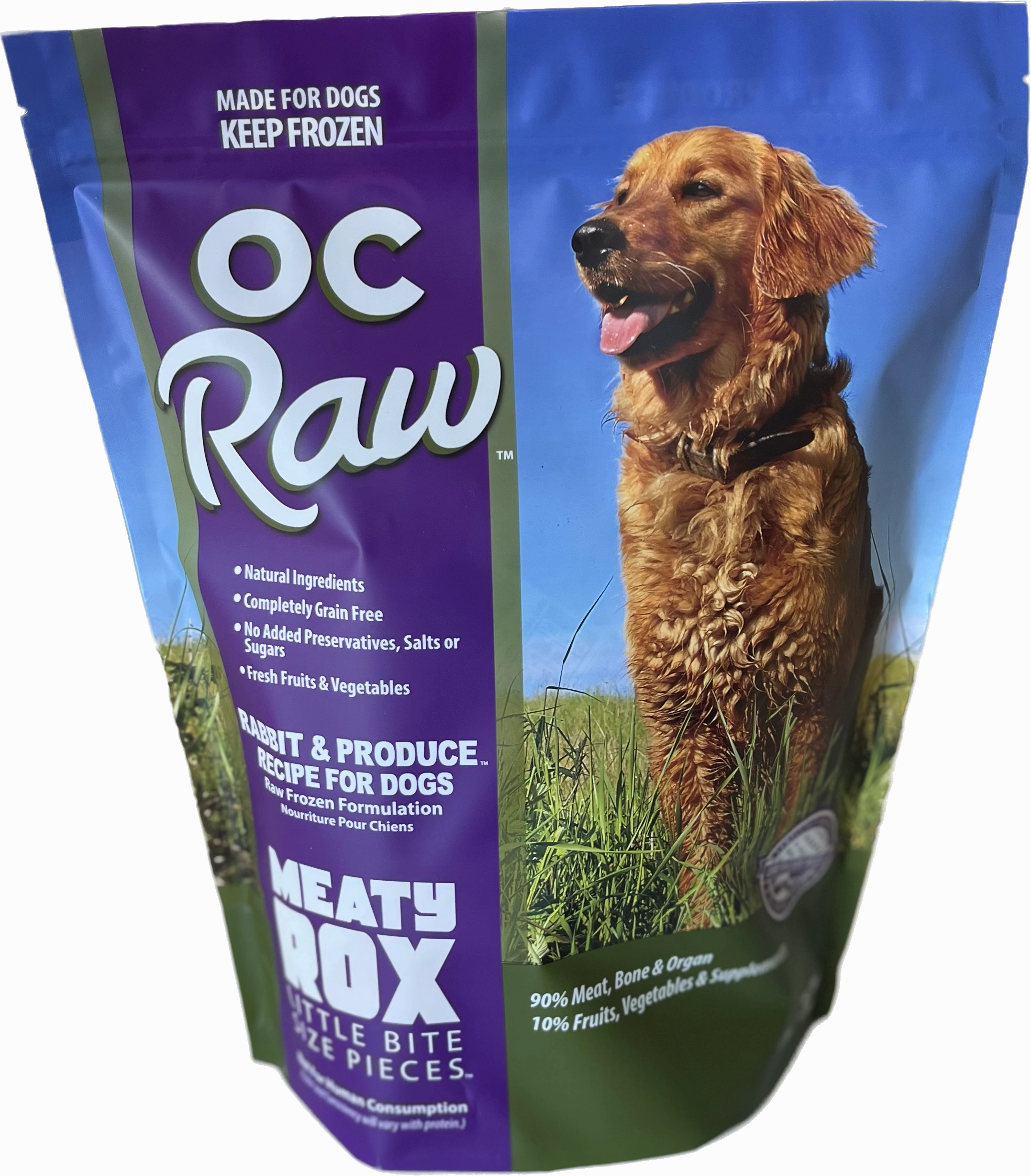 OC Raw Frozen Dog Food Meaty Rox - Rabbit & Produce livestock health goat wellness poultry spray cattle health aid goat nutrition