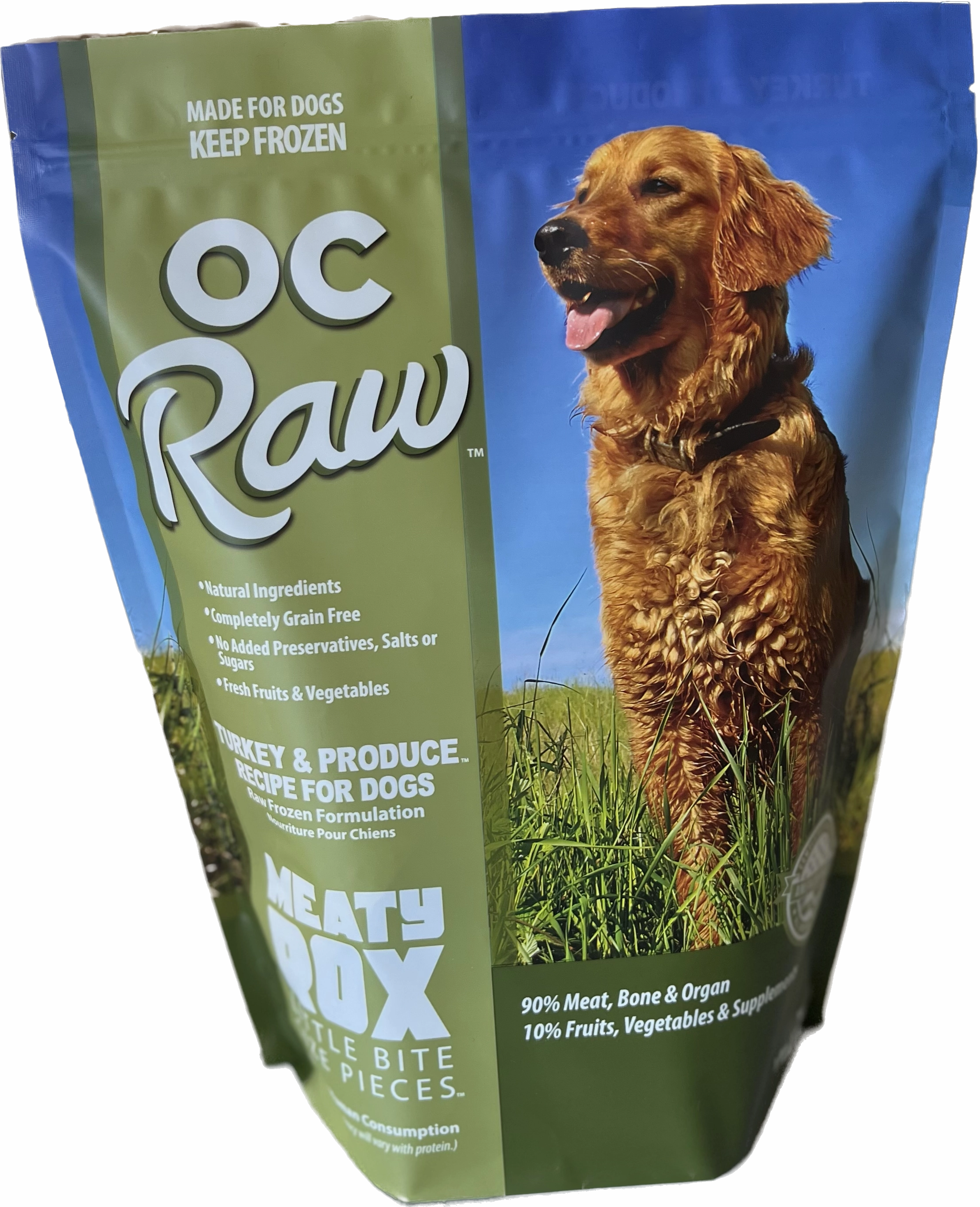 OC Raw Frozen Dog Food Meaty Rox - Turkey & Produce livestock health goat wellness poultry spray cattle health aid goat nutrition