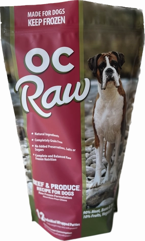 OC Raw Frozen Dog Food Patties Beef & Produce 6lb Bag livestock health goat wellness poultry spray cattle health aid goat nutrition