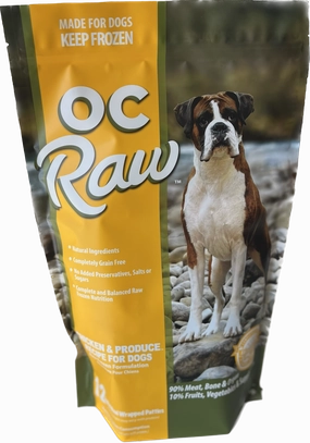 OC Raw Frozen Dog Food Patties Chicken & Produce 6lb Bag livestock health goat wellness poultry spray cattle health aid goat nutrition