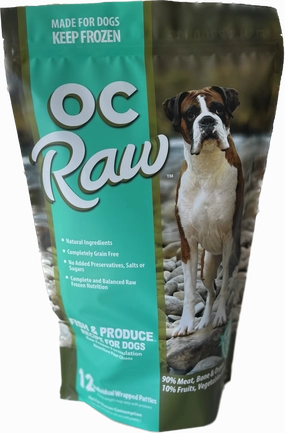 OC Raw Frozen Dog Food Patties Fish & Produce 6lb Bag livestock health goat wellness poultry spray cattle health aid goat nutrition