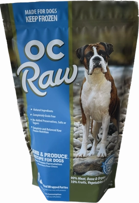 OC Raw Frozen Dog Food Patties Lamb & Produce 6lb Bag livestock health goat wellness poultry spray cattle health aid goat nutrition