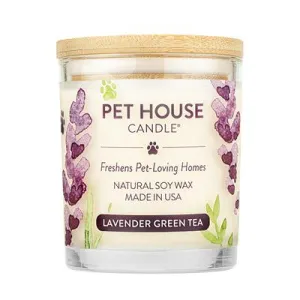 One Fur All Pet House 9oz Candle - Lavender Green Tea dog pain relief hip joint supplement senior dog care pet arthritis aid dog skin supplement