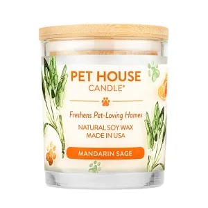 One Fur All Pet House 9oz Candle - Mandarin Sage dog pain relief hip joint supplement senior dog care pet arthritis aid dog skin supplement