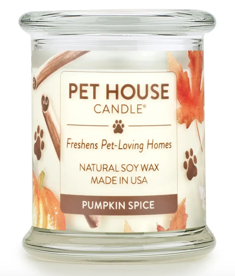 One Fur All Pet House 9oz Candle - Pumpkin Spice dog pain relief hip joint supplement senior dog care pet arthritis aid dog skin supplement