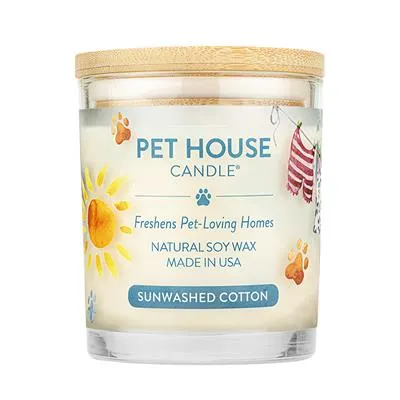 One Fur All Pet House 9oz Candle - Sunwashed Cotton dog pain relief hip joint supplement senior dog care pet arthritis aid dog skin supplement
