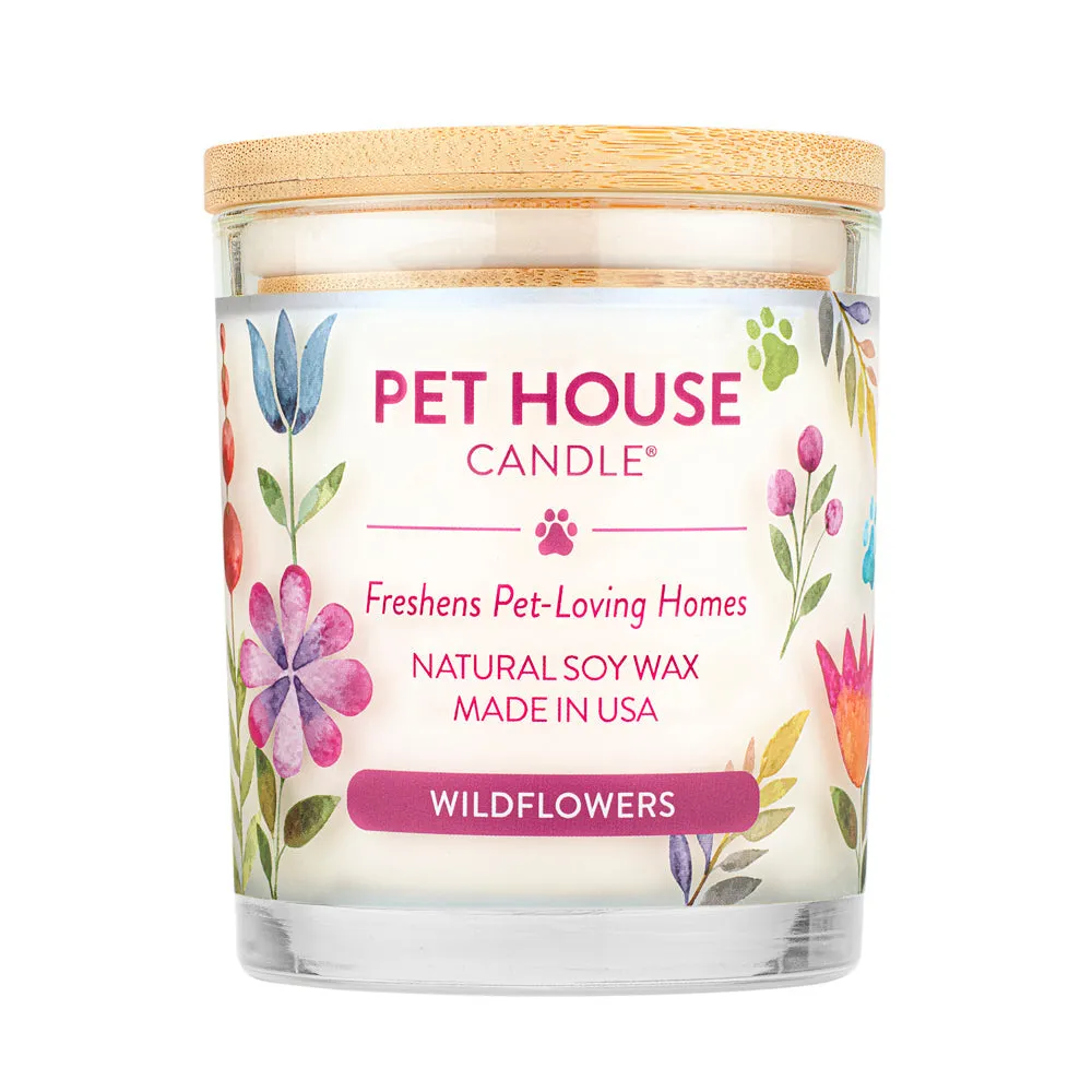 One Fur All Pet House 9oz Candle - Wildflowers dog pain relief hip joint supplement senior dog care pet arthritis aid dog skin supplement