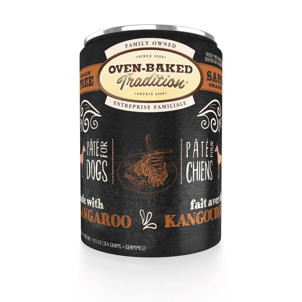 Oven-Baked Tradition Kangaroo Pate Grain-Free Canned Dog Food 12.5oz dog supplies dog food toys accessories dog bed
