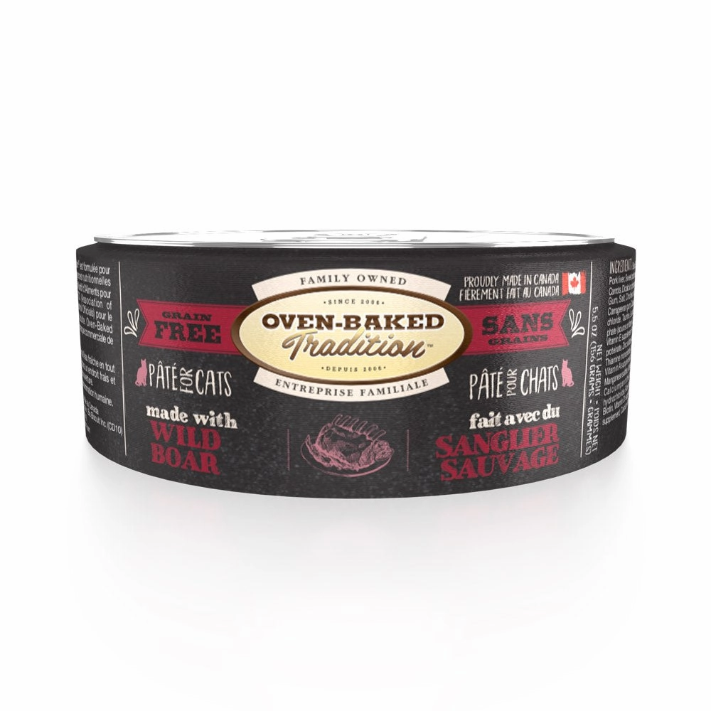 Oven-Baked Tradition Boar Pate Grain-Free Canned Cat Food 5.5oz cat snacks catnip treats healthy cat food cat reward treats low calorie cat food