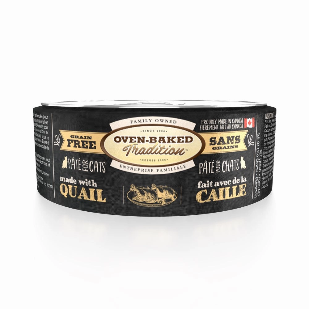 Oven-Baked Tradition Quail Pate Grain-Free Canned Cat Food 5.5oz premium cat food dental cat treats cat chicken treats tuna cat food cat fish treats