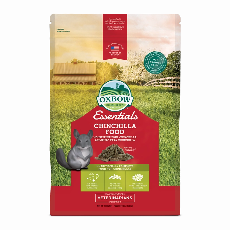 Oxbow Essentials Chinchilla Food 3lb puppy starter kit puppy crate puppy collar puppy pee pad puppy food