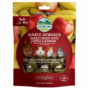 Oxbow Simple Rewards Baked Treats with Apple & Banana 3oz puppy starter kit puppy crate puppy collar puppy pee pad puppy food