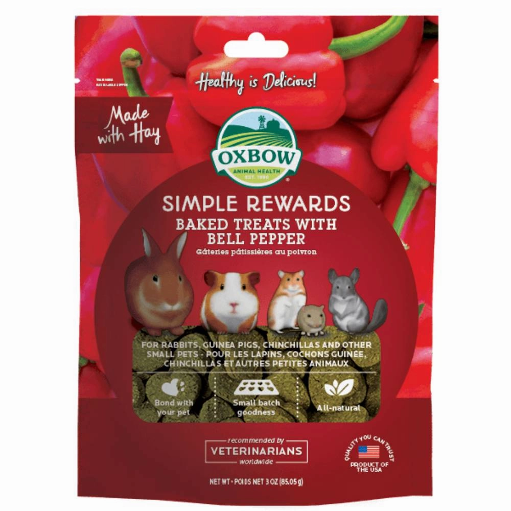 Oxbow Simple Rewards Baked Treats with Bell Pepper 2oz cat vitamins cat digestive aid cat immune support cat joint supplement cat skin supplement