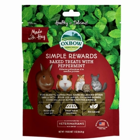 Oxbow Simple Rewards Baked Treats with Peppermint 3oz cat vitamins cat digestive aid cat immune support cat joint supplement cat skin supplement