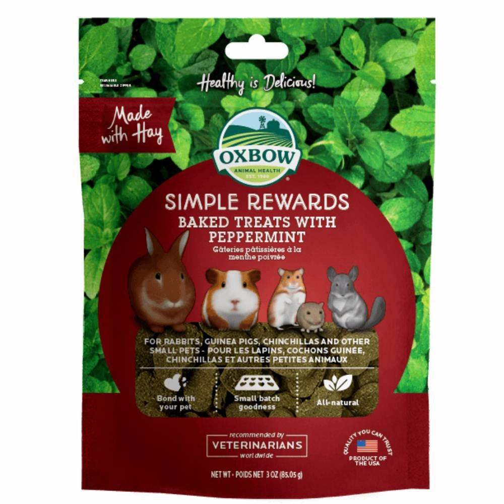 Oxbow Simple Rewards Baked Treats with Peppermint 3oz cat vitamins cat digestive aid cat immune support cat joint supplement cat skin supplement