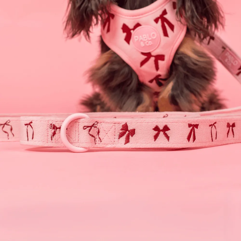 Pablo & Co Velvet Blush Bows Dog Leash