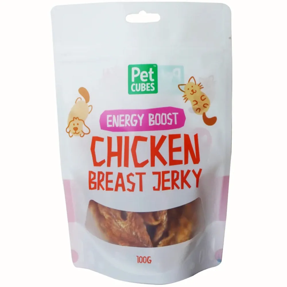 PetCubes Chicken Breast Jerky Grain-Free Treats For Cats & Dogs 100g fly trap horse fly spray poultry fly control fly repellent farm fly solution