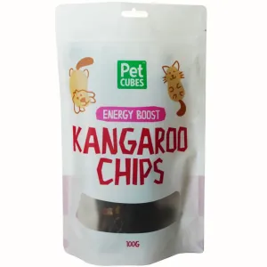 PetCubes Kangaroo Chips Grain-Free Treats For Cats & Dogs 100g dog supplies dog food toys accessories dog bed