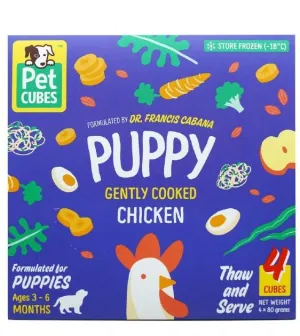 PetCubes Puppy Gently Cooked Chicken Grain-Free Frozen Dog Food 2.24kg dog sweater dog tuxedo dog dress holiday dog outfit dog birthday shirt