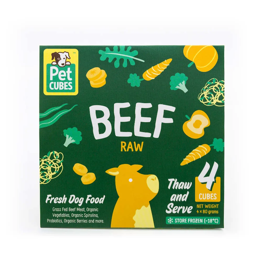 PetCubes Raw Beef Grain-Free Frozen Dog Food 2.25kg dog sweater dog tuxedo dog dress holiday dog outfit dog birthday shirt
