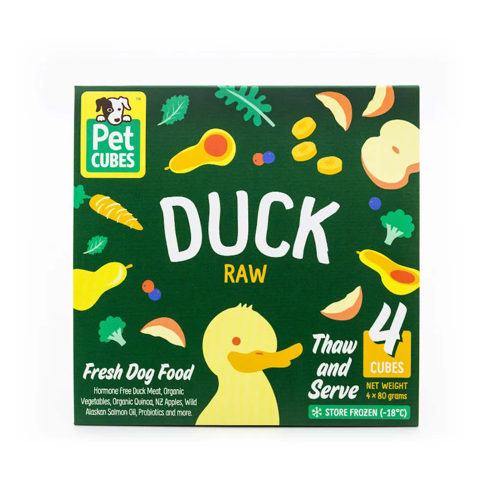 PetCubes Raw Duck Grain-Free Frozen Dog Food 2.25kg dog sweater dog tuxedo dog dress holiday dog outfit dog birthday shirt