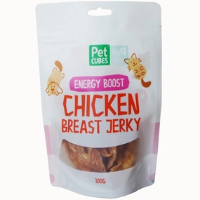 PetCubes Chicken Breast Jerky Grain-Free Treats For Cats & Dogs 100g natural cat food soft cat treats freeze dried cat food organic cat treats indoor cat food