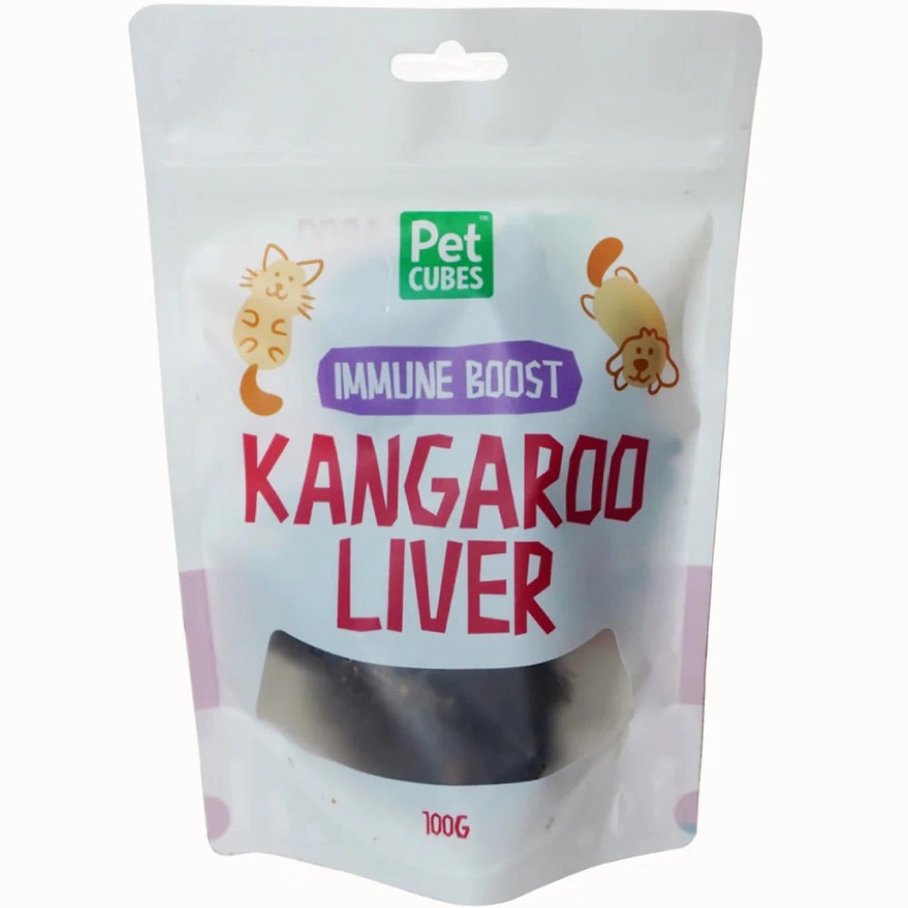 PetCubes Kangaroo Liver Grain-Free Treats For Cats & Dogs 100g premium cat food dental cat treats cat chicken treats tuna cat food cat fish treats